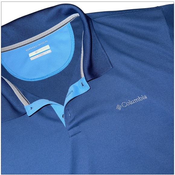 Columbia Other - Columbia Omni-Wick Polo Shirt Mens XXL Blue Short Sleeve Performance Hike Golf